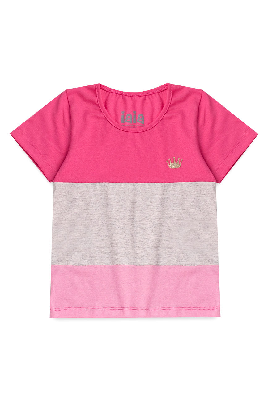 STRIPES PINK Girl T-Shirts + Shorts Set