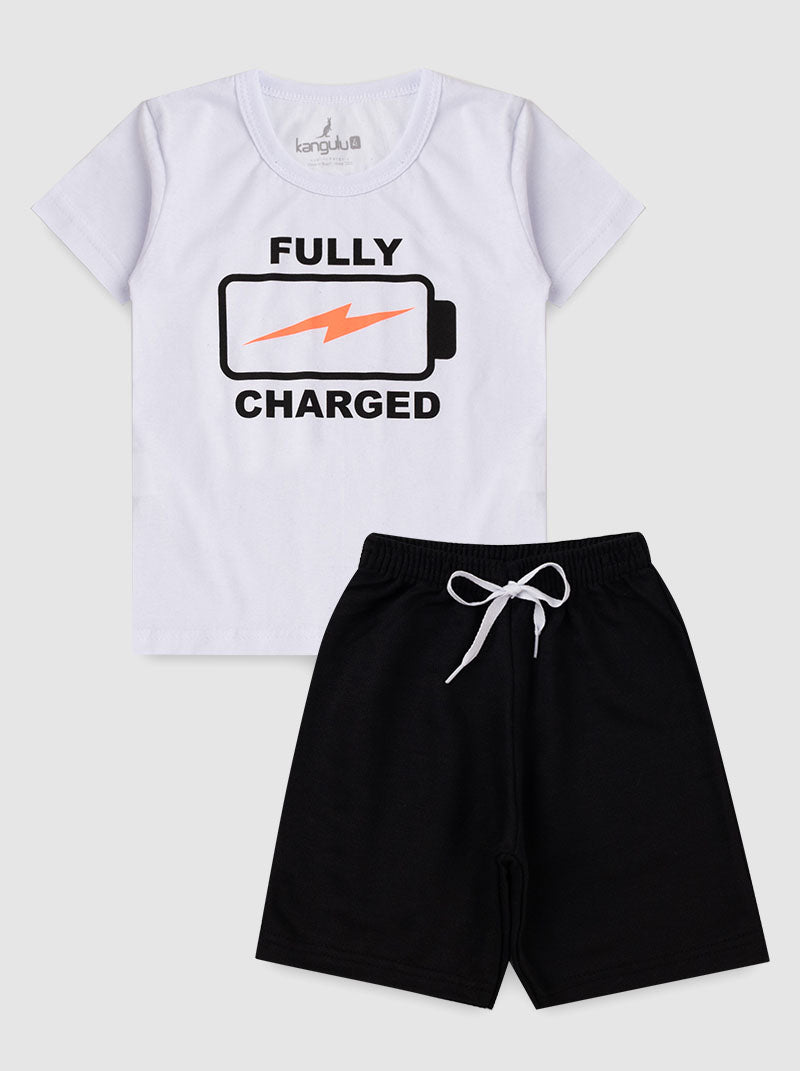 FULLY CHARGED Boy T-Shirts + Shorts Set